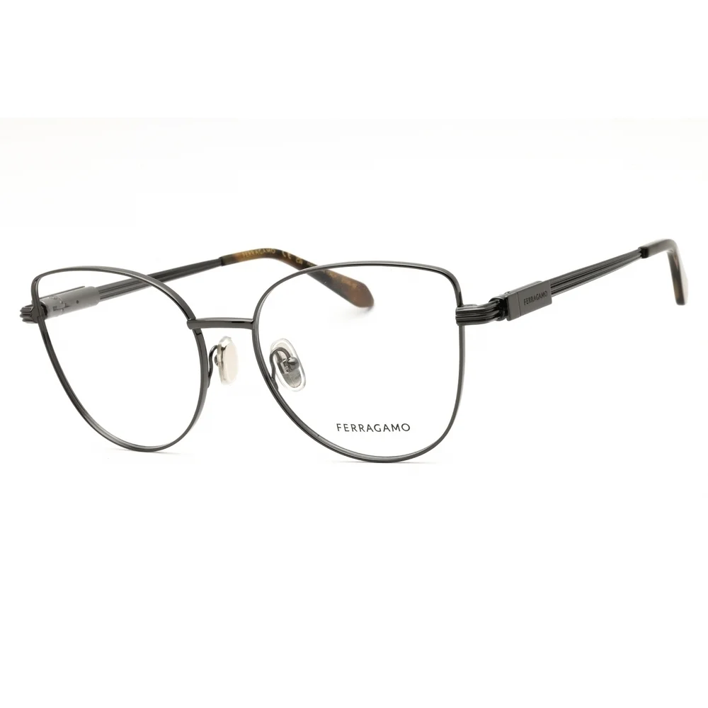 NWT Salvatore Ferragamo SF2240 Dark Ruthenium Cat Eye 56mm Eyeglasses